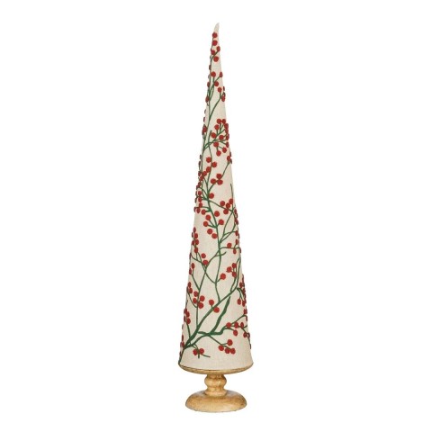ALBERO DECORATO COTONE BIANCO ROSSO H.78